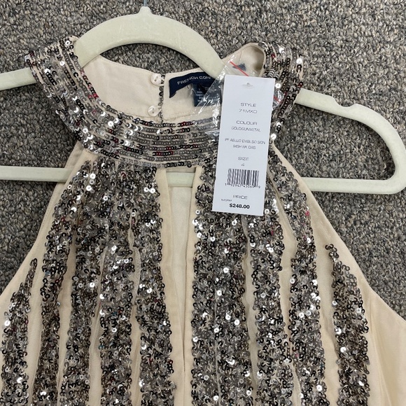 French Connection Gold Sequin Halter Neck Style 71MXO - Picture 3 of 8